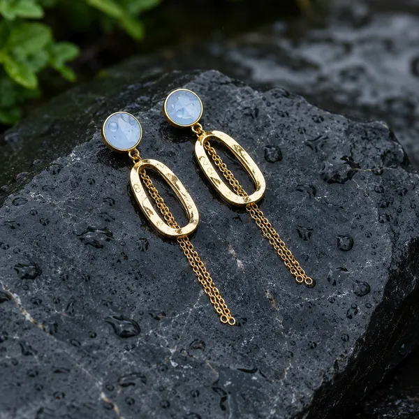 Gold_Stainless_Steel_White_Stone_Chain_Tassel_Drop_Earrings_For_Women