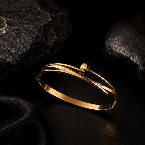 Gold_Plated_Nail_Inspired_Hinged_Bangle_Bracelet_For_Women