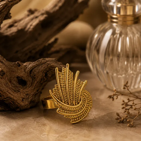 Gold_Stainless_Steel_Antique_Floral_Design_Ring_For_Women