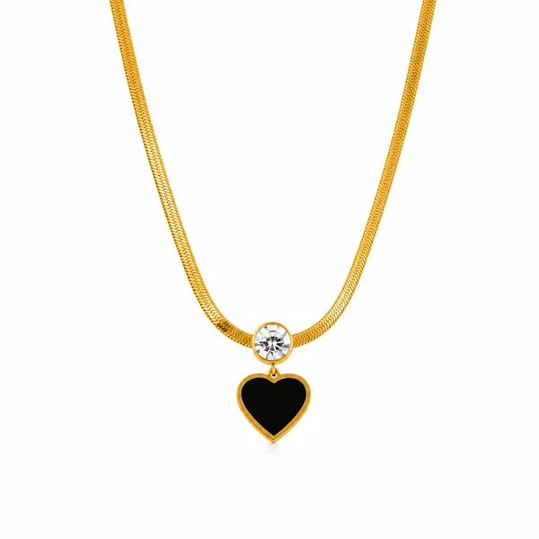 Gold_Stainless_Steel_Snake_Chain_Black_Heart_Pendant_Necklace_Set_For_Women