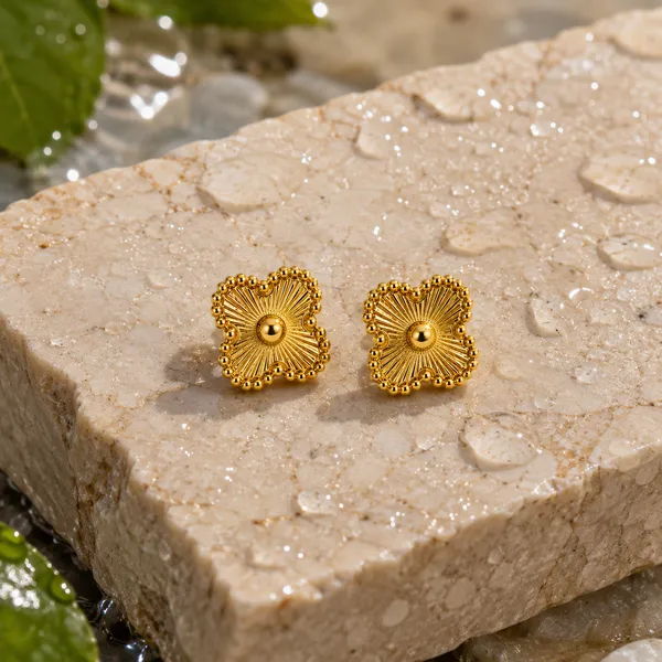 Gold_Stainless_Steel_Textured_Square_Stud_Earrings_For_Women