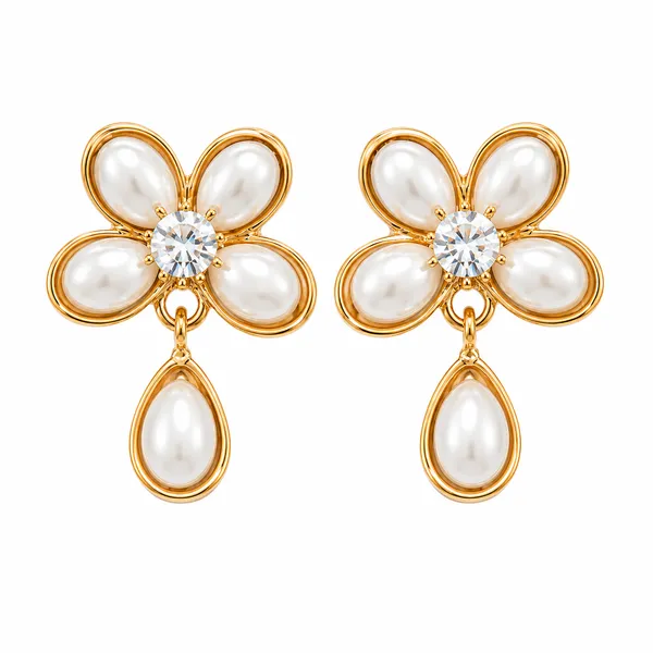Gold_Stainless_Steel_Pearl_Flower_Drop_Earrings_With_Crystal_Center