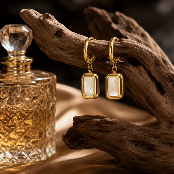 Premium_18K_Gold_Tone_Plated_316L_Stainless_Steel_Mother_of_Pearl_Rectangle_Drop_Hoop_Earrings_for_Women_|_Anti_Tarnish_|_Waterproof_|_Lightweight_|_Luxury_Daily_Wear_Jewellery