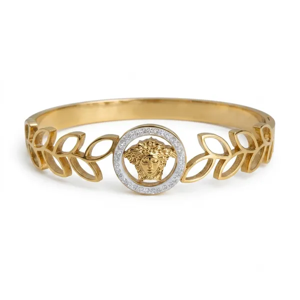 Gold_Stainless_Steel_Medusa_Crystal_Embellished_Bangle_Bracelet_For_Women