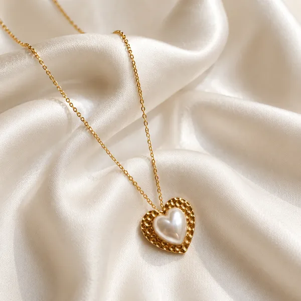 Gold_Stainless_Steel_Heart_Pendant_Pearl_Bead_Necklace_For_Women