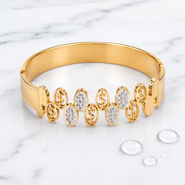 Gold_Stainless_Steel_Marquise_Diamond_Studded_Adjustable_Braclete_For_Women