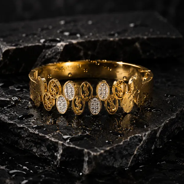 Gold_Stainless_Steel_Marquise_Diamond_Studded_Adjustable_Braclete_For_Women