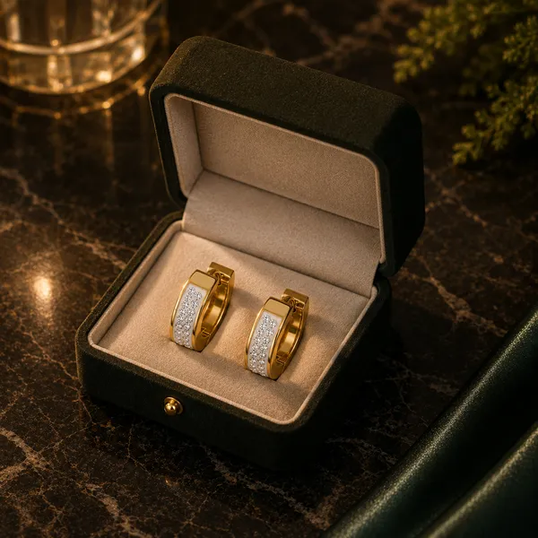 Gold_Stainless_Steel_Crystal_Studded_Huggie_Hoop_Earrings_For_Women