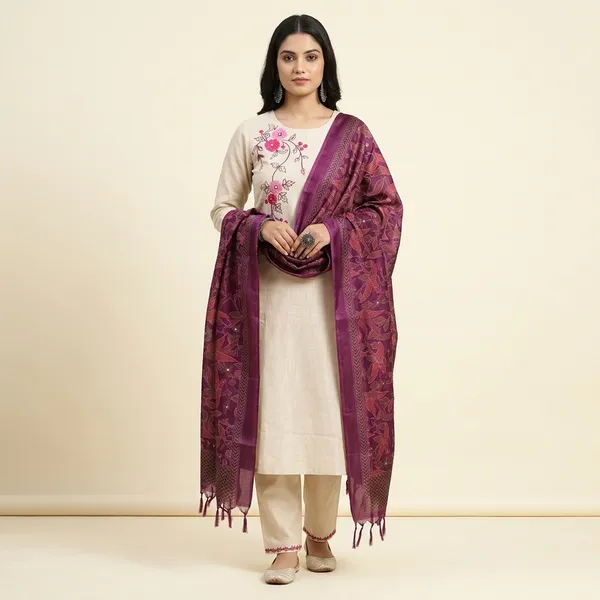 Dealshpere_Embroidered_Kurta,_Trouser/Pant_And_Dupatta_Set