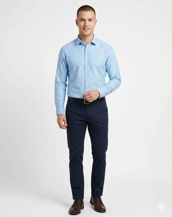 Dealshpere_Men_Solid_Casual_Light_Blue_Shirt
