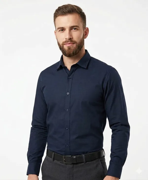 Dealshpere_Men_Solid_Casual_Blue_Shirt