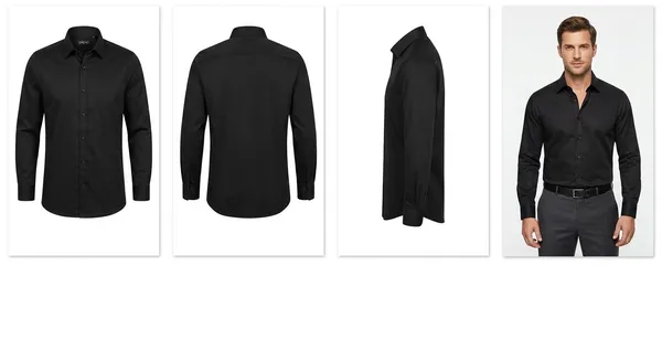 Dealshpere_Men_Solid_Formal_Black_Shirt