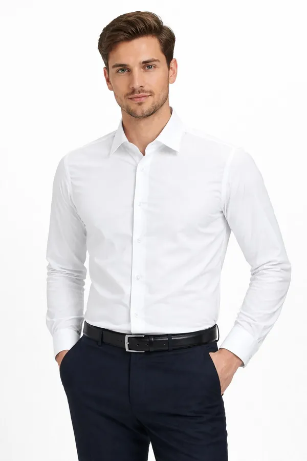 Dealshpere_Men_Solid_Casual_White,_Maroon_Shirt_(Pack_of_2)