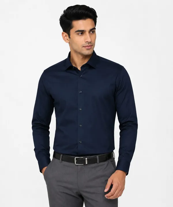 Dealshpere_Men_Solid_Formal_Blue_Shirt