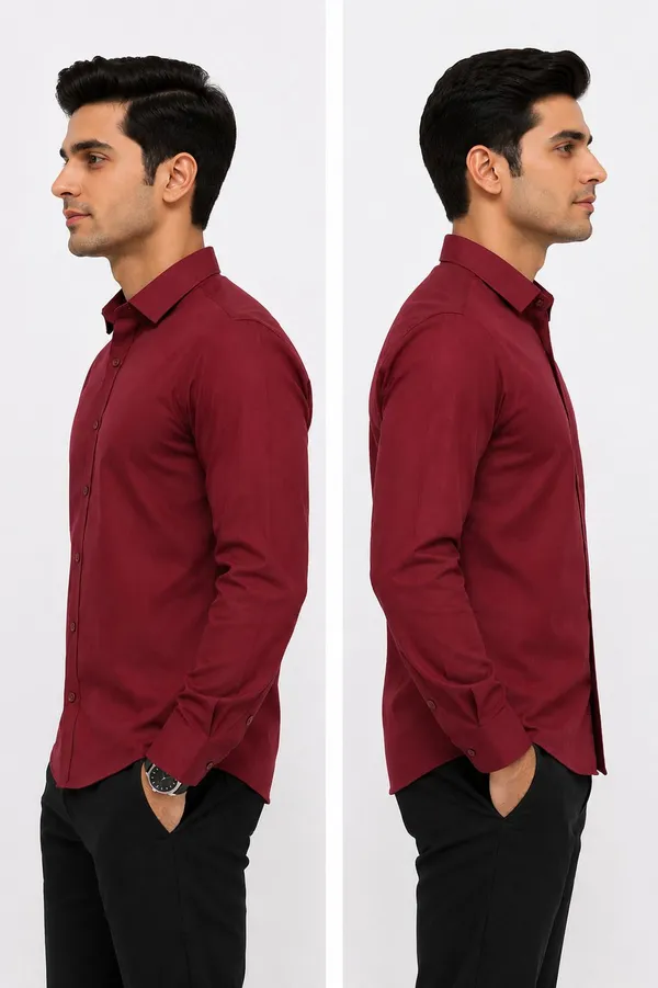 Dealshpere_Men_Solid_Formal_Maroon_Shirt