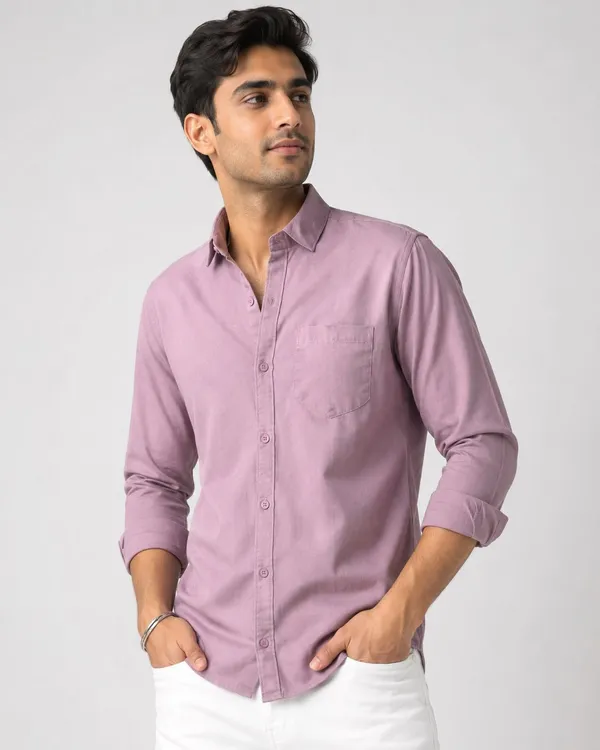 Dealshpere_Men_Solid_Casual_Purple_Shirt