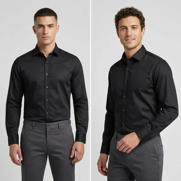 Dealshpere_Men_Solid_Formal_Black_Shirt