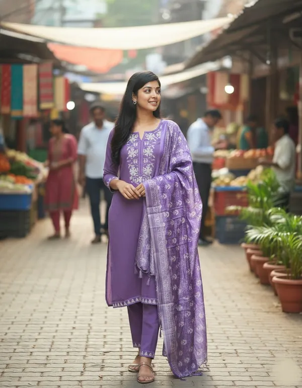 Dealshpere_Floral_Print,_Embroidered,_Solid_Kurta,_Trouser/Pant_And_Dupatta_Set