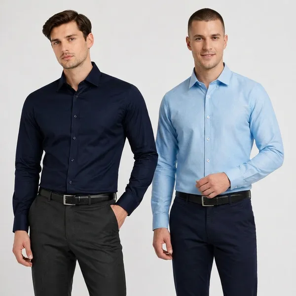 Dealshpere_Men_Solid_Casual_Dark_Blue,_Light_Blue_Shirt_(Pack_of_2)