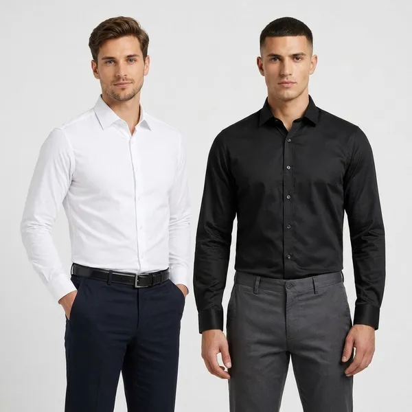 Dealshpere_Men_Solid_Formal_White,_Black_Shirt_(Pack_of_2)