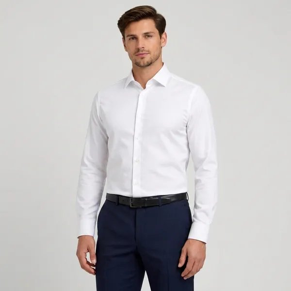 Dealshpere_Men_Solid_Formal_White_Shirt