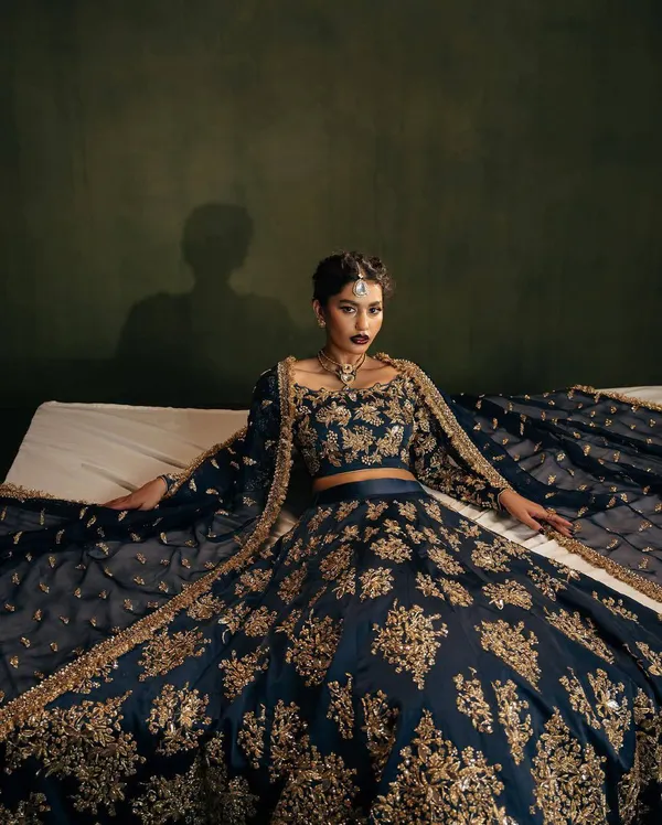 Navy_Blue_Heavy_Faux_Georgette_Lehenga_Choli_For_Women