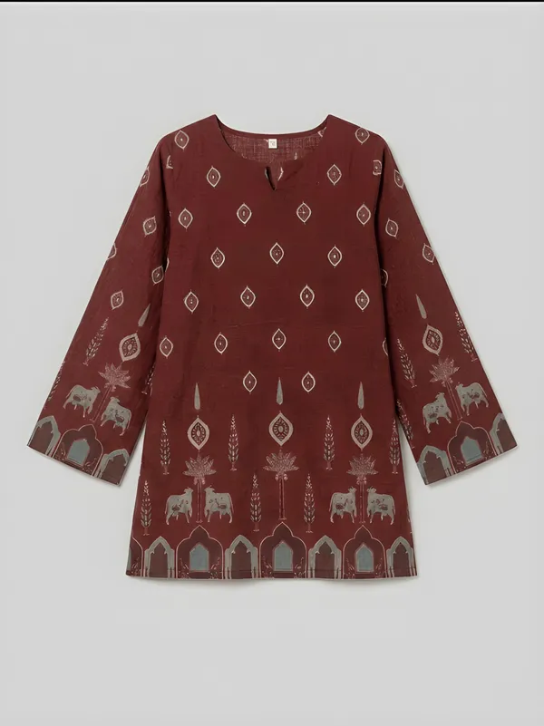 Maroon_Cotton_Kurta_For_Women