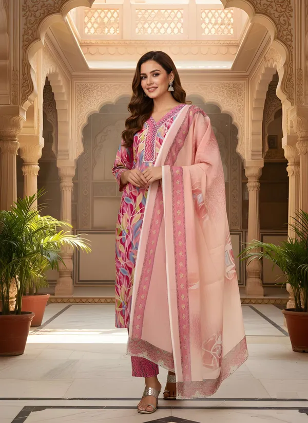 Multicolor_Heavy_Cotton_Blend_kurta_set_For_Women