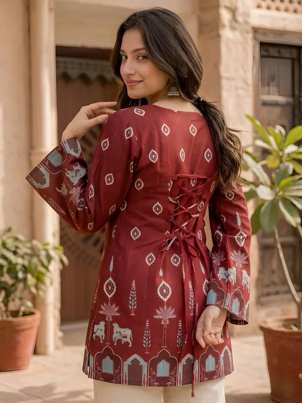 Maroon_Cotton_Kurta_For_Women