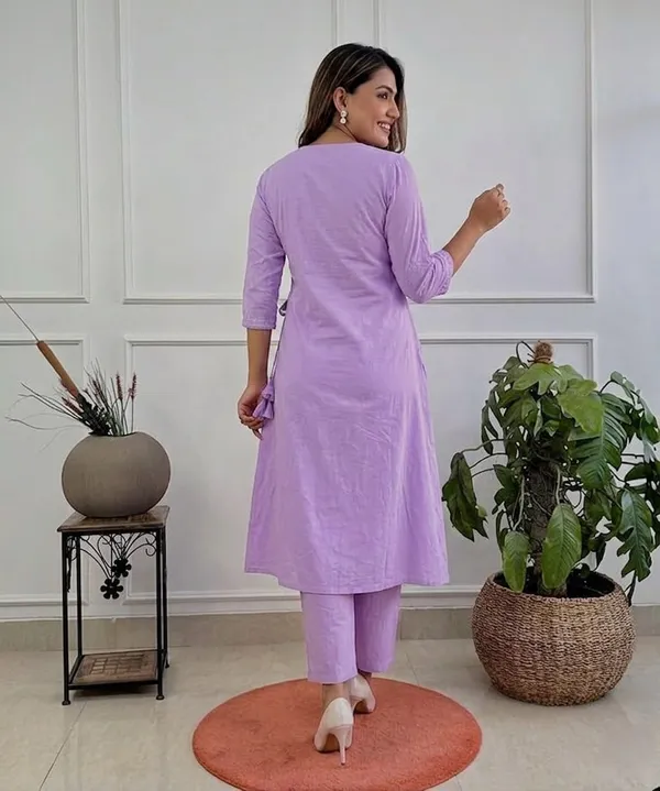 Lavender_Cotton_Kurta_Set_For_Women