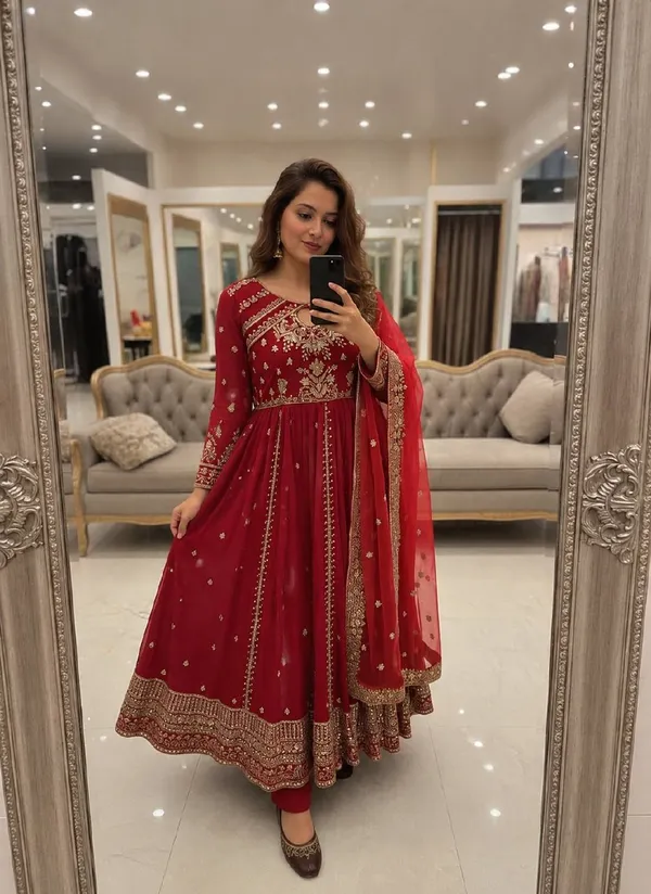 Red_Vichitra_Silk_Anarkali_Suit_Set_For_Women