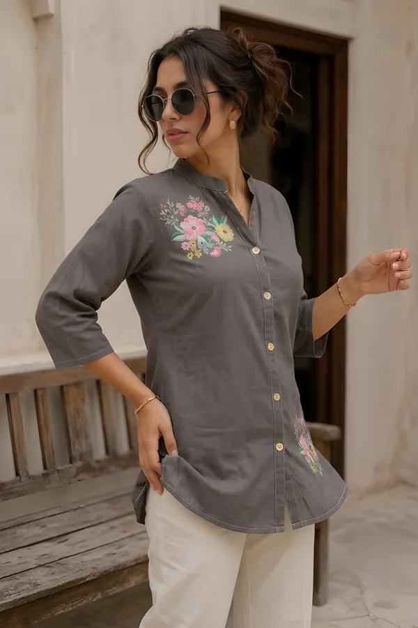 Grey_Cotton_Tunic_Top_For_Women
