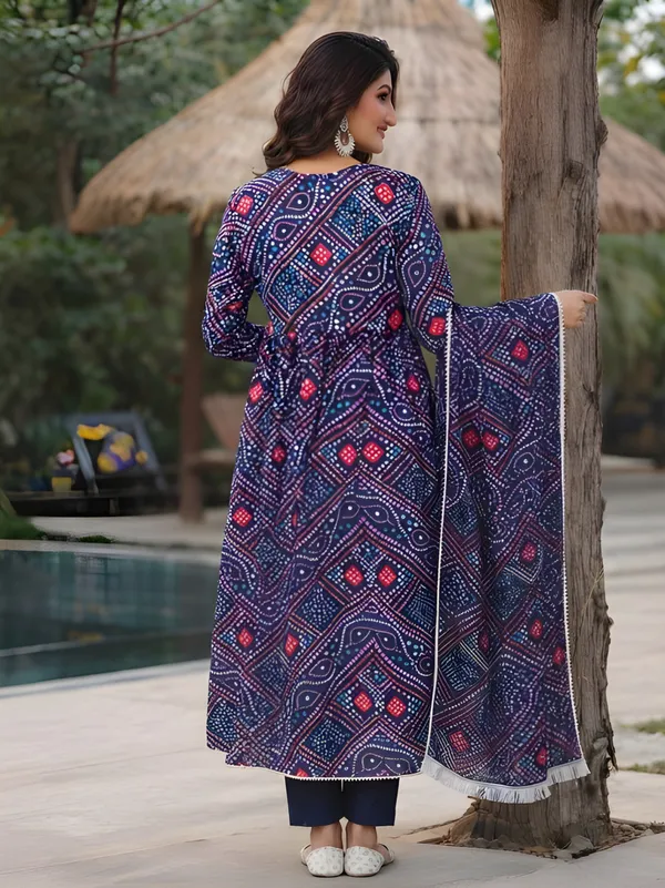 Woman_Bandhani_Printed_Kurti_With_Pant_And_Dupatta