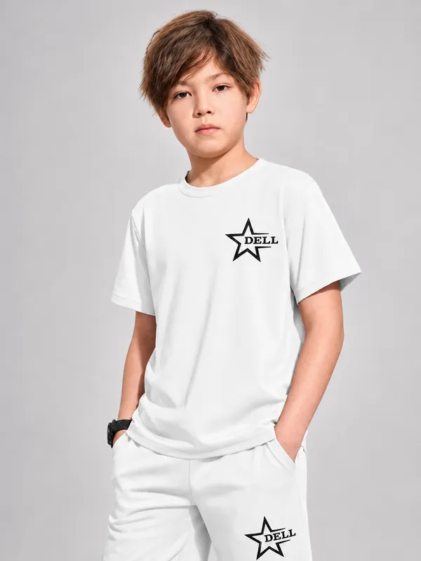 Boys_White_Star_Dell_Printed_T-Shirt_&_Shorts_Co-ord_Set_for_Kids,_3–16_Years