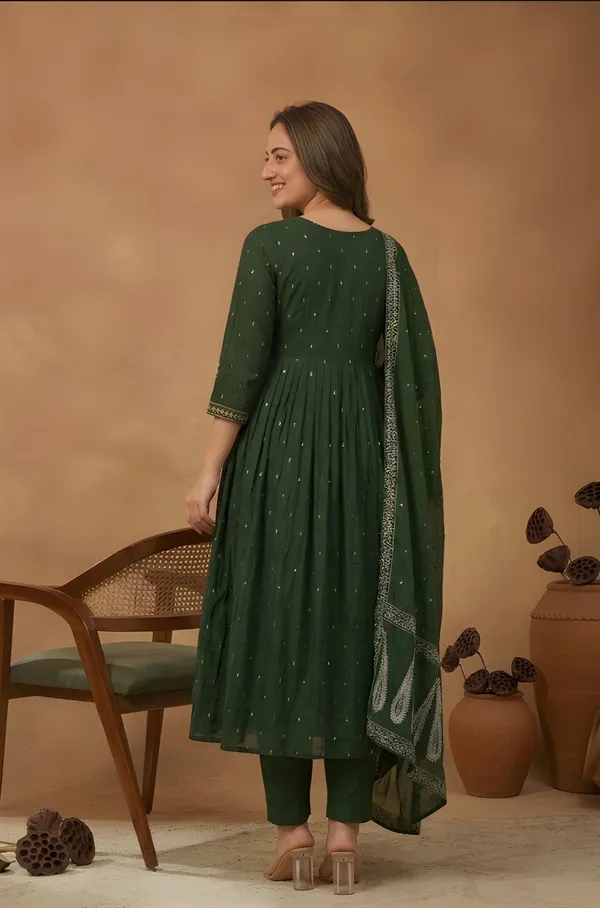 Green_Cotton_Anarkali_Kurta_Set_For_Women