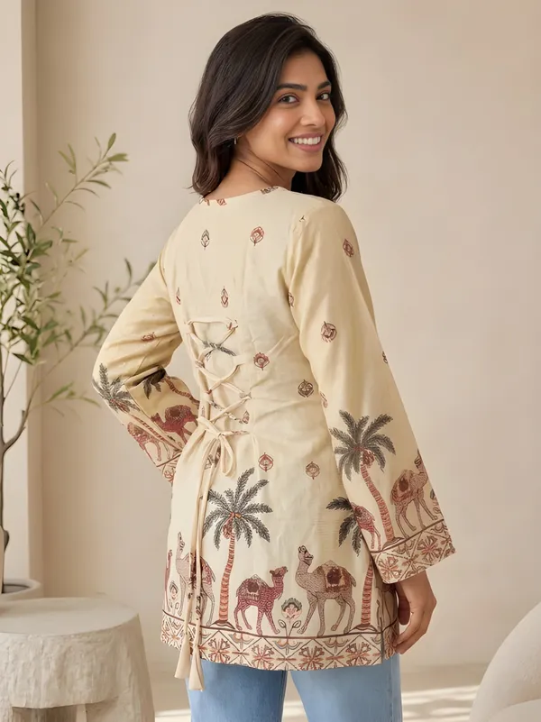 Beige_Cotton_Tunic_For_Women