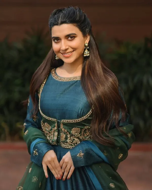 Teal_Vichitra_Silk_With_Organza_Silk_Anarkali_Suit_Set_For_Women