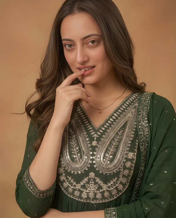 Green_Cotton_Anarkali_Kurta_Set_For_Women