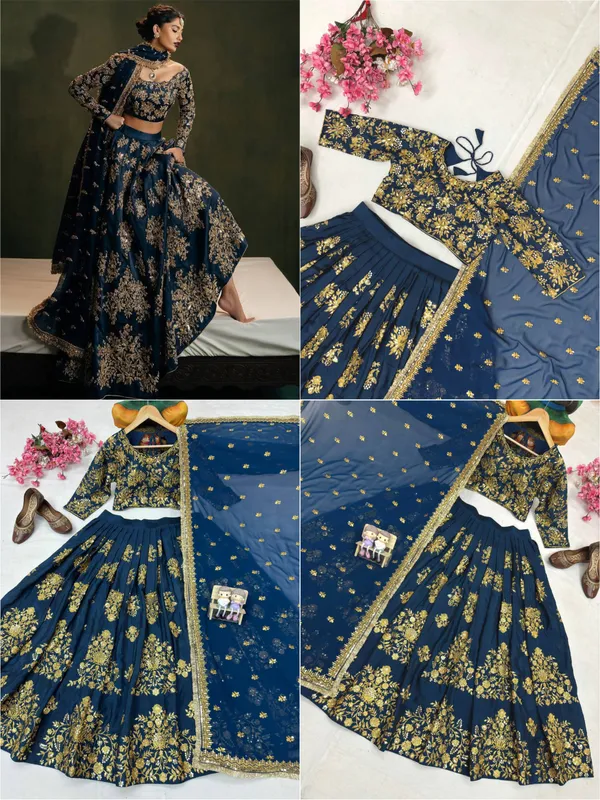 Navy_Blue_Heavy_Faux_Georgette_Lehenga_Choli_For_Women