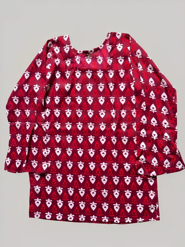 Maroon_Cotton_Tunic_For_Women
