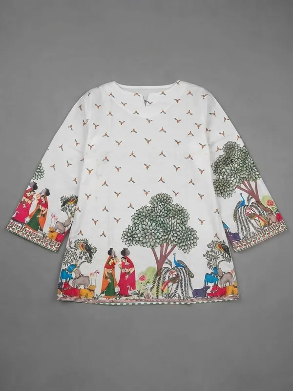 Women'S_Cream_Cotton_Kalamkari_Print_Tunic