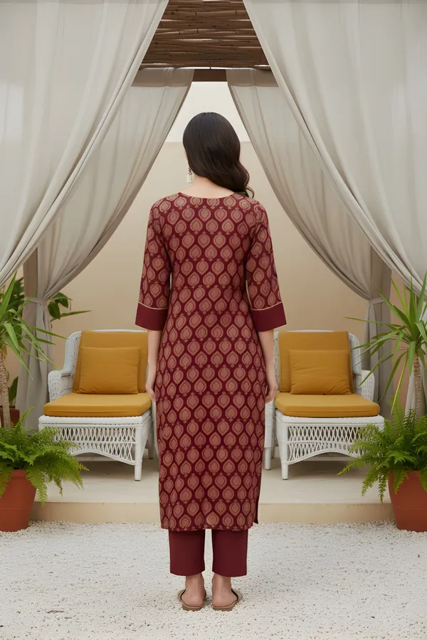 Maroon_Cotton_Kurta_Set_For_Women