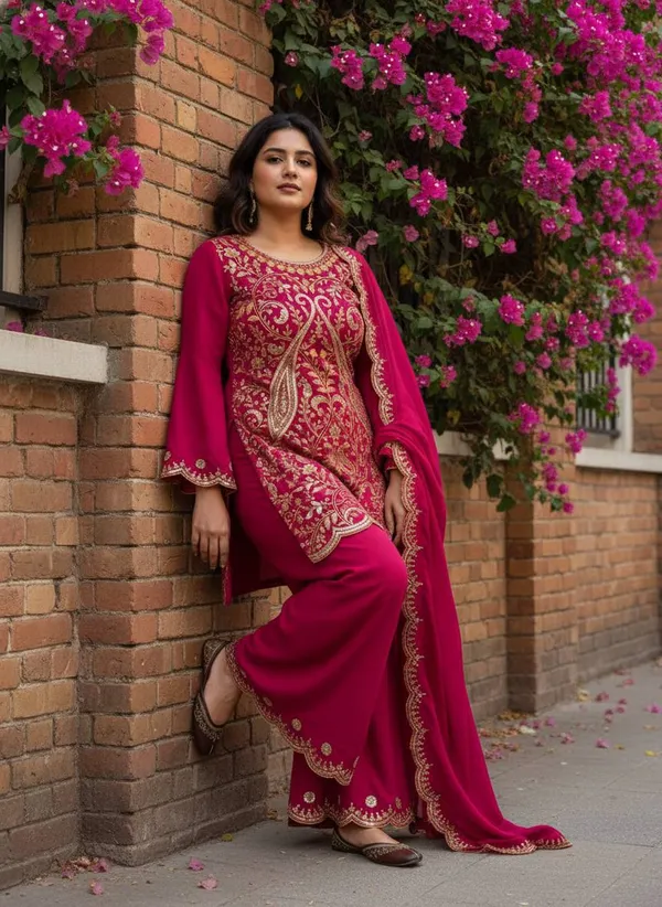 Magenta_Vichitra_Silk_Salwar_Suit_Set_For_Women