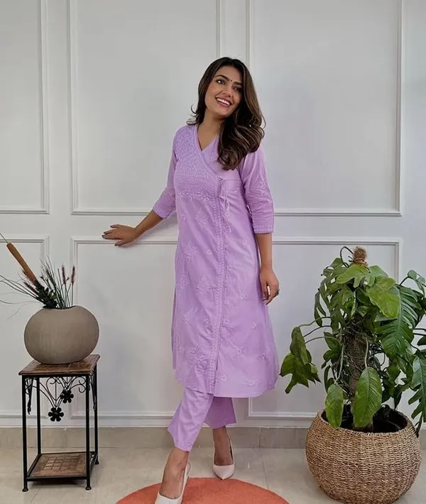Lavender_Cotton_Kurta_Set_For_Women