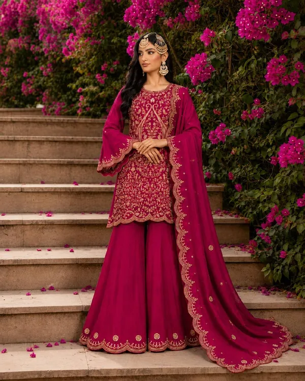 Magenta_Vichitra_Silk_Salwar_Suit_Set_For_Women