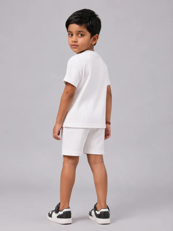 Boys_White_Plain_Ribbed_T-Shirt_&_Shorts_Co-ord_Set_for_Kids,_3–16_Years