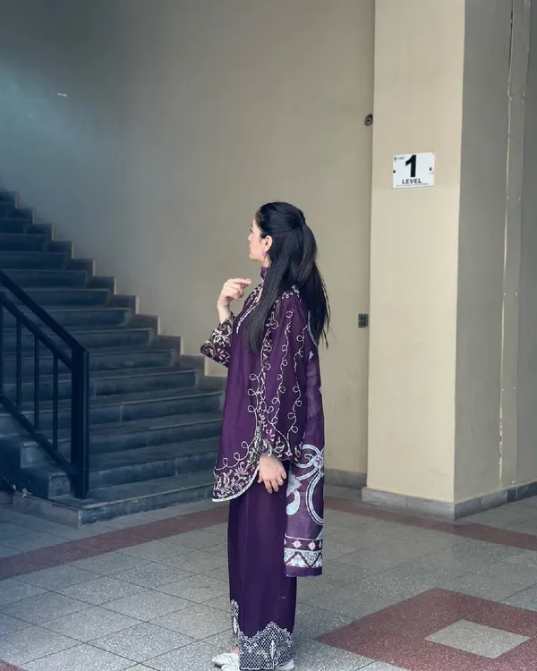 Purple_French_Crepe_Kurta_Set_For_Women
