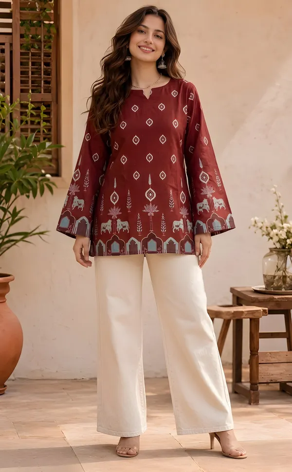 Maroon_Cotton_Kurta_For_Women