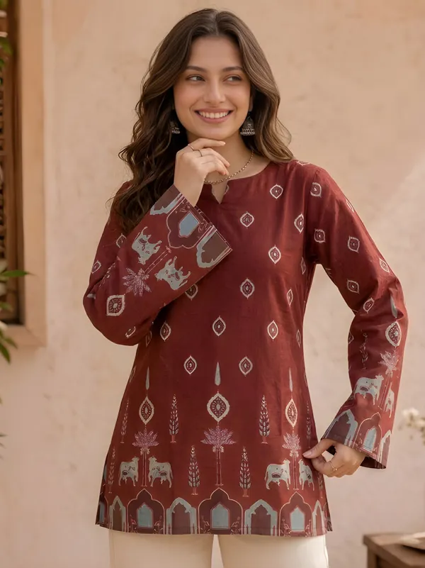 Maroon_Cotton_Kurta_For_Women