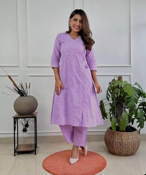 Lavender_Cotton_Kurta_Set_For_Women